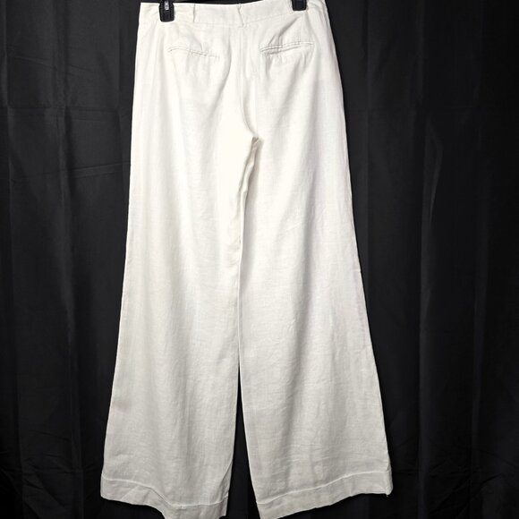 Michael Kors Women’s 100% Linen Wide-Leg Pants Off-White Size 2 - Picture 10 of 14